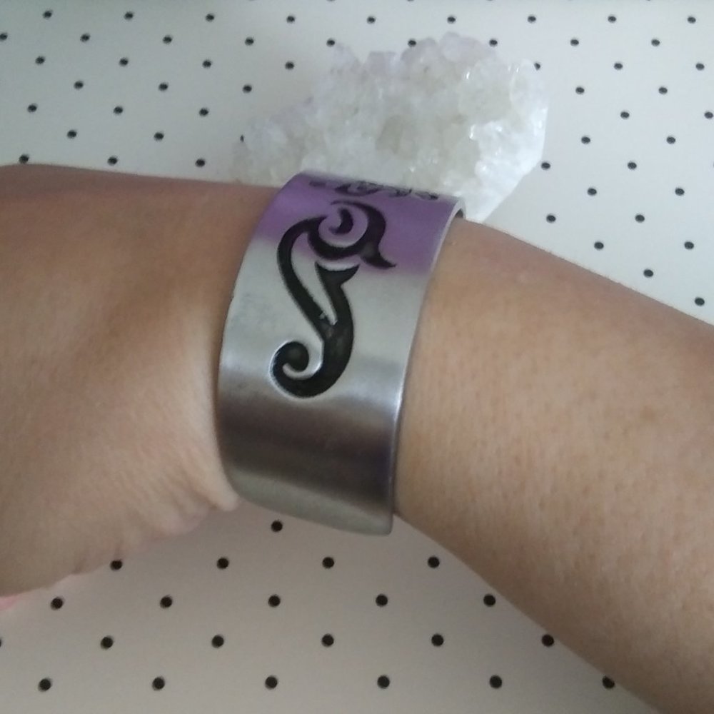 Tribal Celtic Butterfly Punk Goth Viking Wide Cuff Bracelet Silver Pewter - Picture 4 of 10